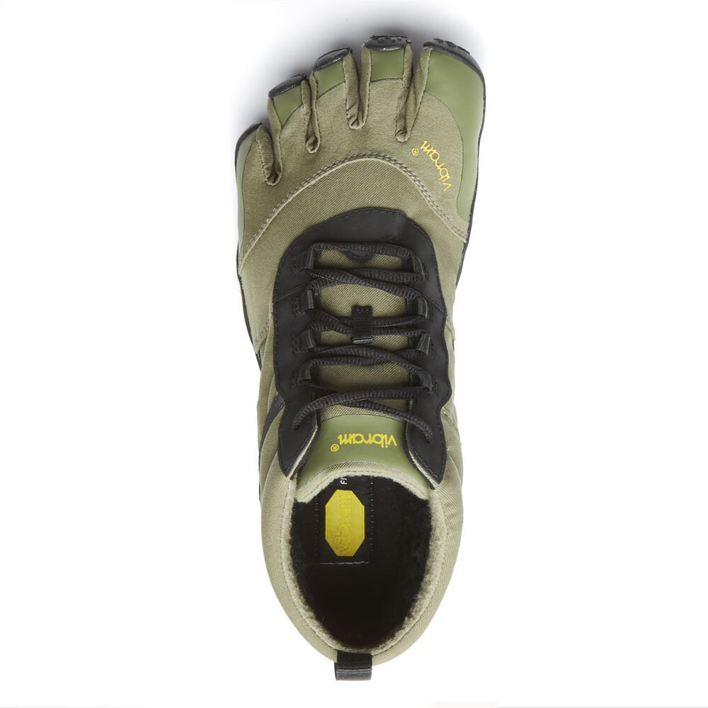 Vibram FiveFingers Herre Barfodet Sko Olivengrøn - V-Trek Insulated - 4860UOVQI